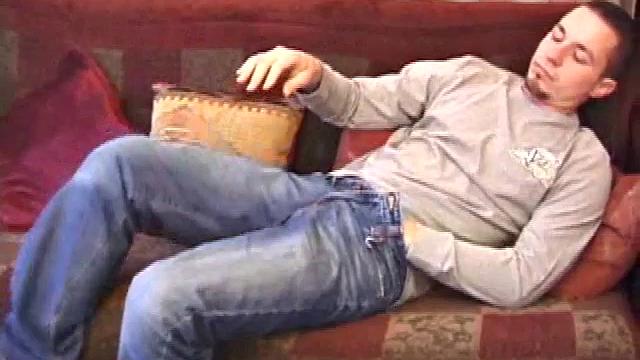 Foster Bailey starts a video, strips naked and works up a stiff one. His toned muscles ripple with every move, as he fondles and strokes with determination and control.