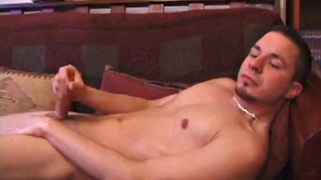 Foster Bailey starts a video, strips naked and works up a stiff one. His toned muscles ripple with every move, as he fondles and strokes with determination and control.