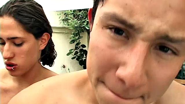 We join Latin twinks JuanCarlos and Jimmy in an outdoor setting, where the two boys are kissing and stripping naked. Both pack big uncut cocks, and it's Juan who plans to use his on Jimmy's butt.