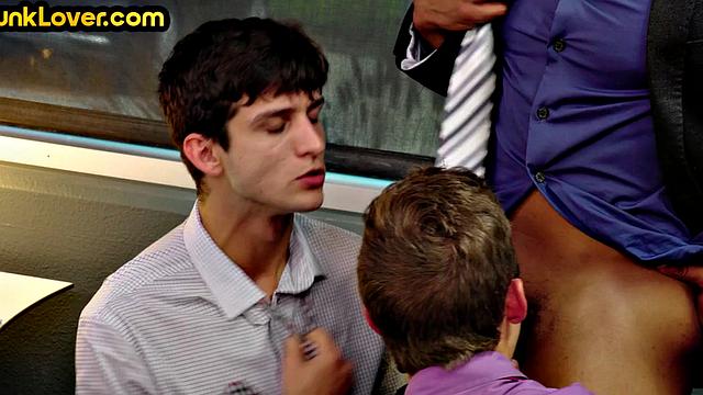 White workers barebacked in office 3some by Black boss