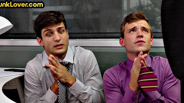 White workers barebacked in office 3some by Black boss