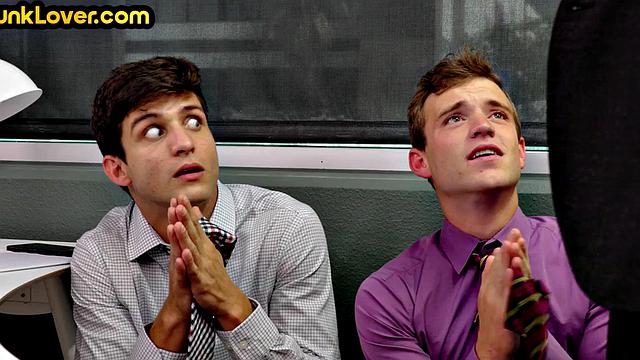 White workers barebacked in office 3some by Black boss