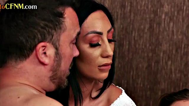 CFNM group giving amateur handjob