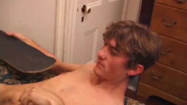 Reese comes in from skate boarding and finds Matthew playing with himself. Reese goes straight for Matthew's bulge and sucks on it until it tickles his tonsils. Matthew is craving some cock and begins servicing Reese.
