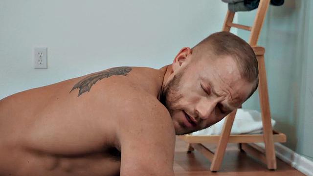 Athletic amateur assfucking in gym after workout