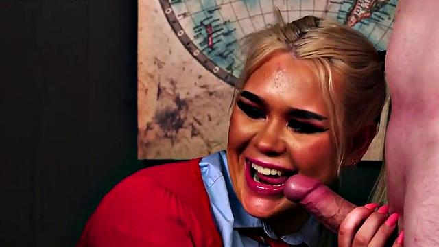 CFNM students suck and wank professors in 3some