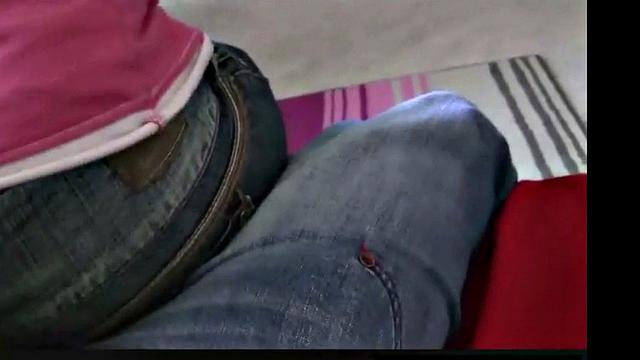 Hot Emma gives handjob with perfect ass