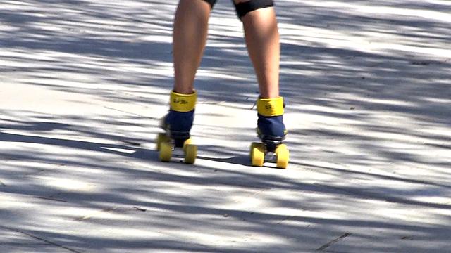 Rollerblading Latina Gets Pounded