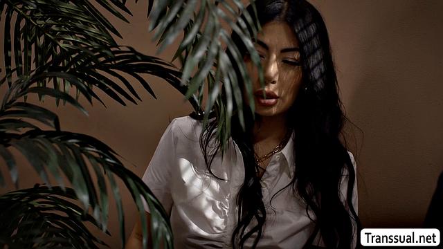 Taking a Ride on my TS Boss's Horny Cock in Her Office