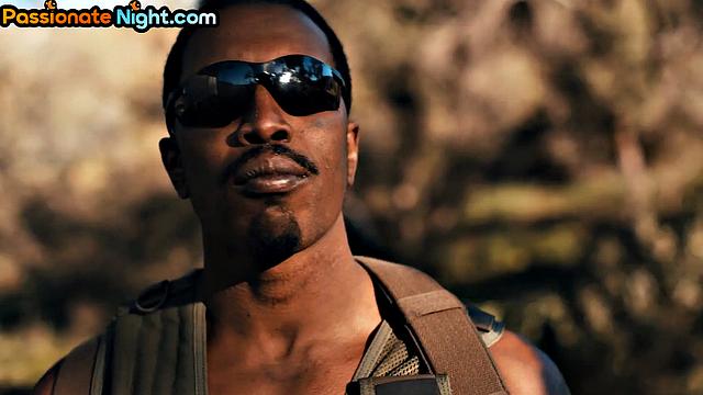 Stunning ebony pussyfucked 3some