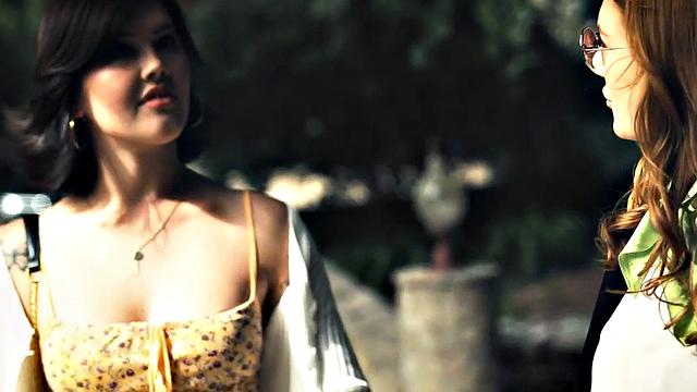 Tattooed trans seduces hairy female before eating her out