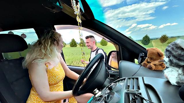 Horny blonde teen bounces on a big white cock while getting drilled hard