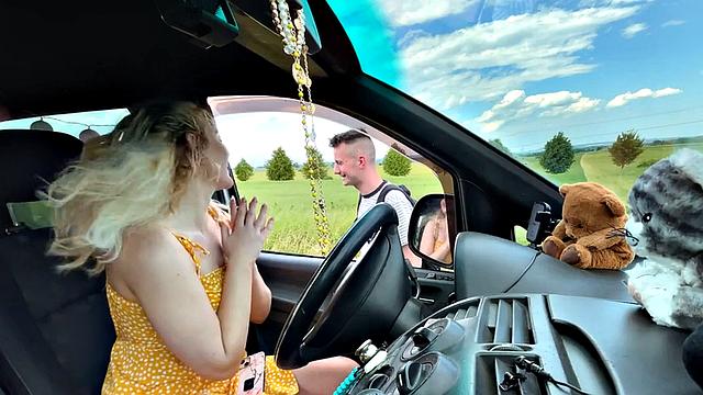 Horny blonde teen bounces on a big white cock while getting drilled hard