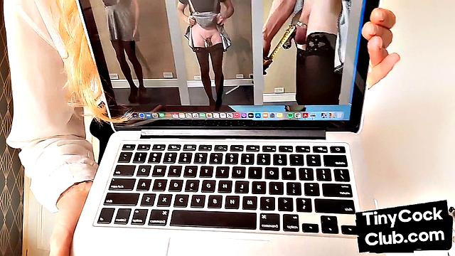 Femdom SPH solo babe shows pics of losers with small penis