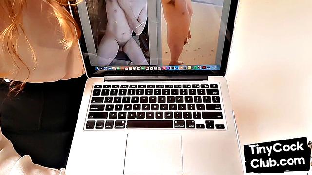 Femdom SPH solo babe shows pics of losers with small penis