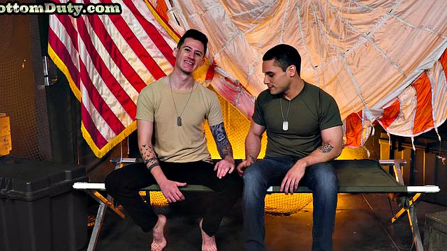 Army boys enjoy barebacking on duty after casting