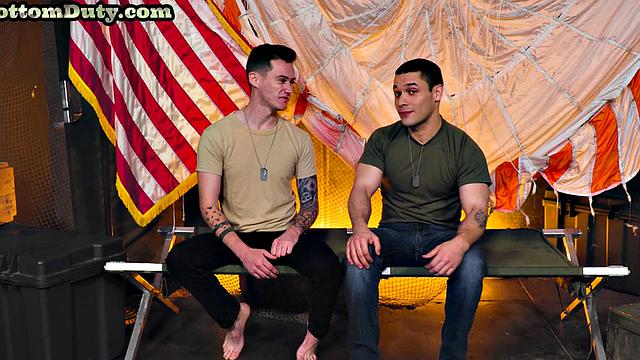 Army boys enjoy barebacking on duty after casting