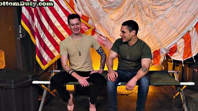 Army boys enjoy barebacking on duty after casting