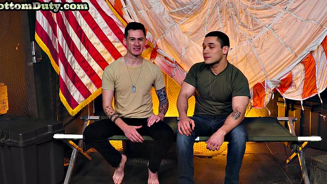 Army boys enjoy barebacking on duty after casting
