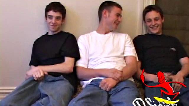 These three guys hook up for a hot threesome. They each get a taste of the other's cock, before Rick Waters ends up getting spit roasted by Mason Nite and Gunner Raines. Gunner is the first to finish.