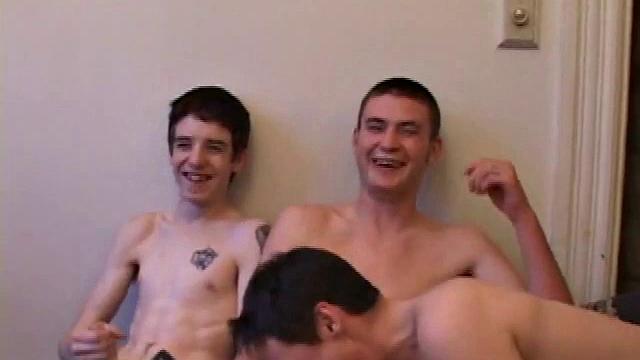 These three guys hook up for a hot threesome. They each get a taste of the other's cock, before Rick Waters ends up getting spit roasted by Mason Nite and Gunner Raines. Gunner is the first to finish.