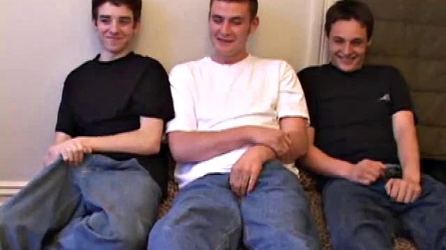 These three guys hook up for a hot threesome. They each get a taste of the other's cock, before Rick Waters ends up getting spit roasted by Mason Nite and Gunner Raines. Gunner is the first to finish.