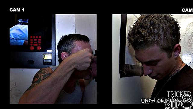 Fooled guy trying gay gloryhole