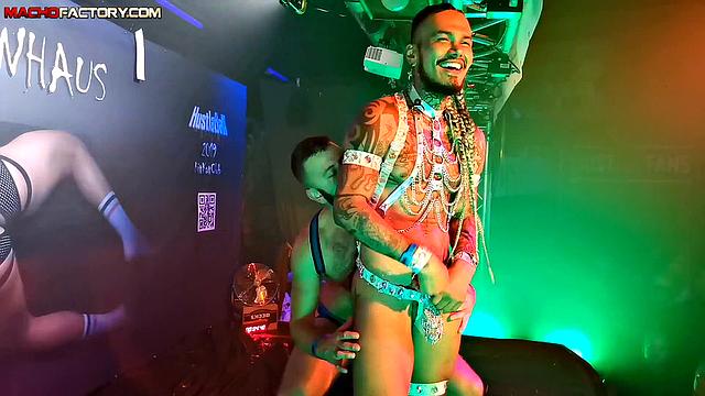 Macho Factory hunks put on a live gay sex show-just another night where shirts come off quicker than the audience