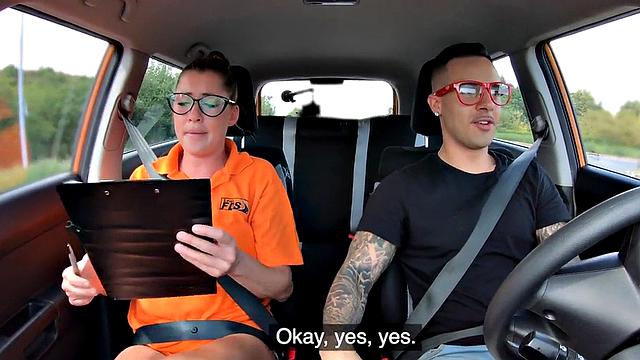 Cougar driving instructor cockriding student