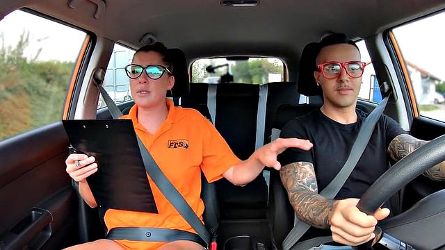 Cougar driving instructor cockriding student