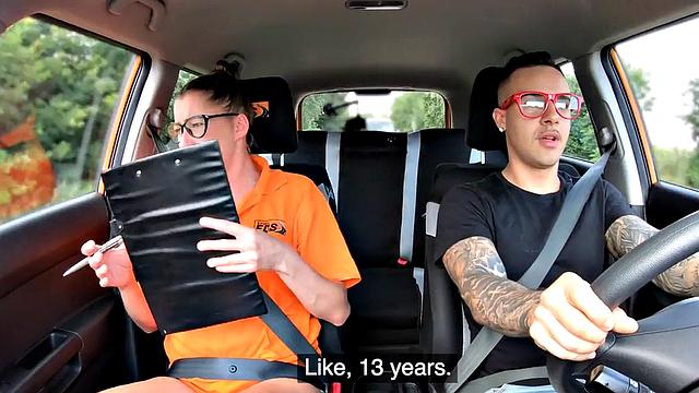 Cougar driving instructor cockriding student