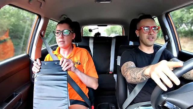 Cougar driving instructor cockriding student