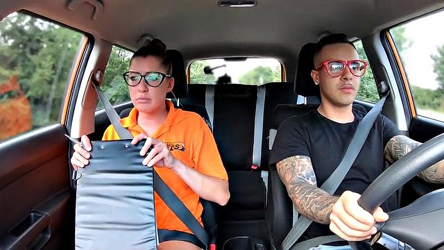 Cougar driving instructor cockriding student