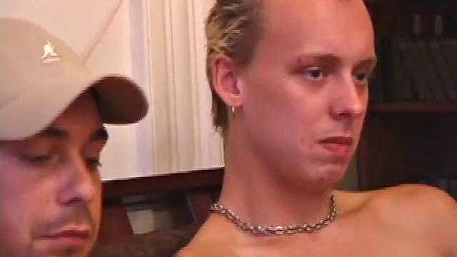 The boys have gathered to give Roar a little surprise. Each boy starts stroking solo to the moans on the porn video. They take their clothes off at different times and, before you know it, there are four naked boys with throbbing cocks.