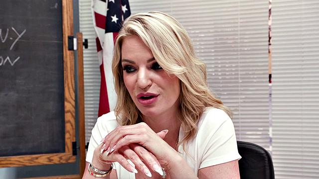 DEVILS FILM - Naughty Busty Teacher Rachael Cavalli Fucks Two Of Her Students In Class Detention