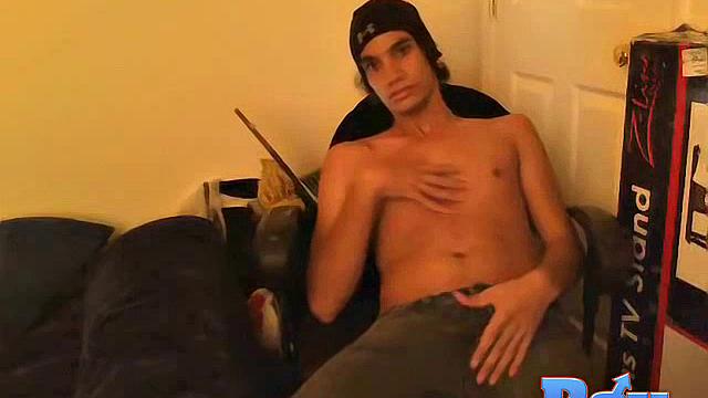 tristan slowly strips down and teases every inch for a hungry guy