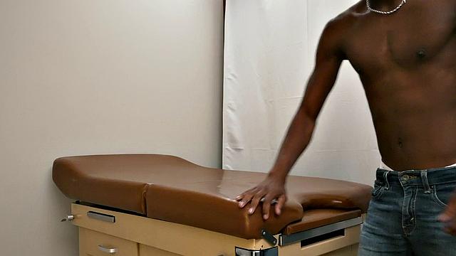 Petite Black twink barebacked by doctor in infirmary