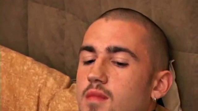 Donovan wastes no time as he pulls down his pants and lubes up his cock. Totally focused on the porn videp playing, Donovan strokes hard, until he expels a monster cum load.