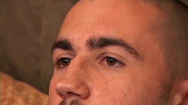 Donovan wastes no time as he pulls down his pants and lubes up his cock. Totally focused on the porn videp playing, Donovan strokes hard, until he expels a monster cum load.