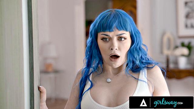 GIRLSWAY - Uncomfortable Jewelz Blu Caught Nudist Roommate Teasing Her In Her Room