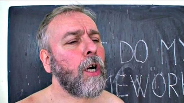 Ebony teen fucks grandpa's dick in study room