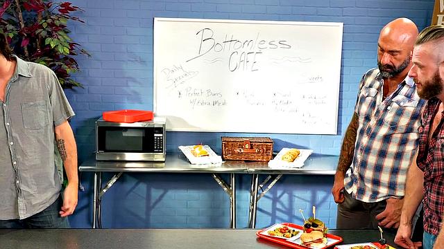 Fisting stud gets in 3some by handsome gaydaddies