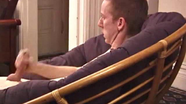 Jonathan Star plays with his cock, then gets naked. After lubing up he strokes his dick with determination, teasing his nipples. He edges himself closer and closer, before erupting.