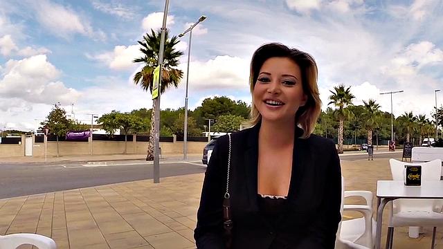 Big-titted teen with a smile gets her ass drilled hard in public after casting