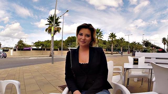 Big-titted teen with a smile gets her ass drilled hard in public after casting