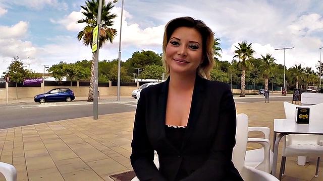 Big-titted teen with a smile gets her ass drilled hard in public after casting