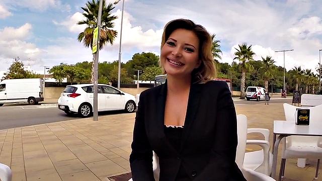 Big-titted teen with a smile gets her ass drilled hard in public after casting