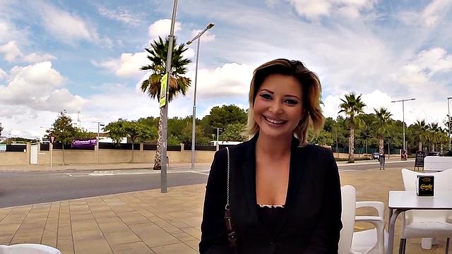 Big-titted teen with a smile gets her ass drilled hard in public after casting