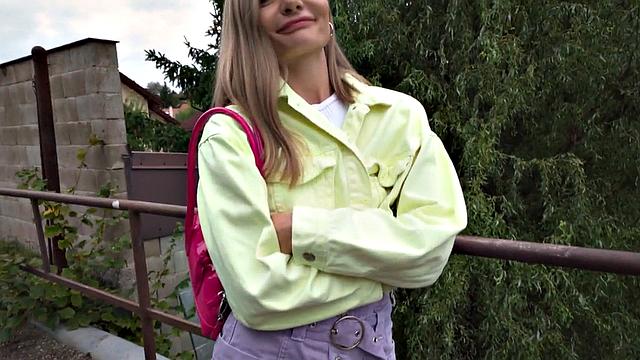 Cute euro 21yo deepthroating in POV before fuck