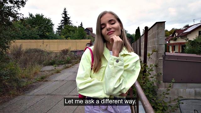 Cute euro 21yo deepthroating in POV before fuck